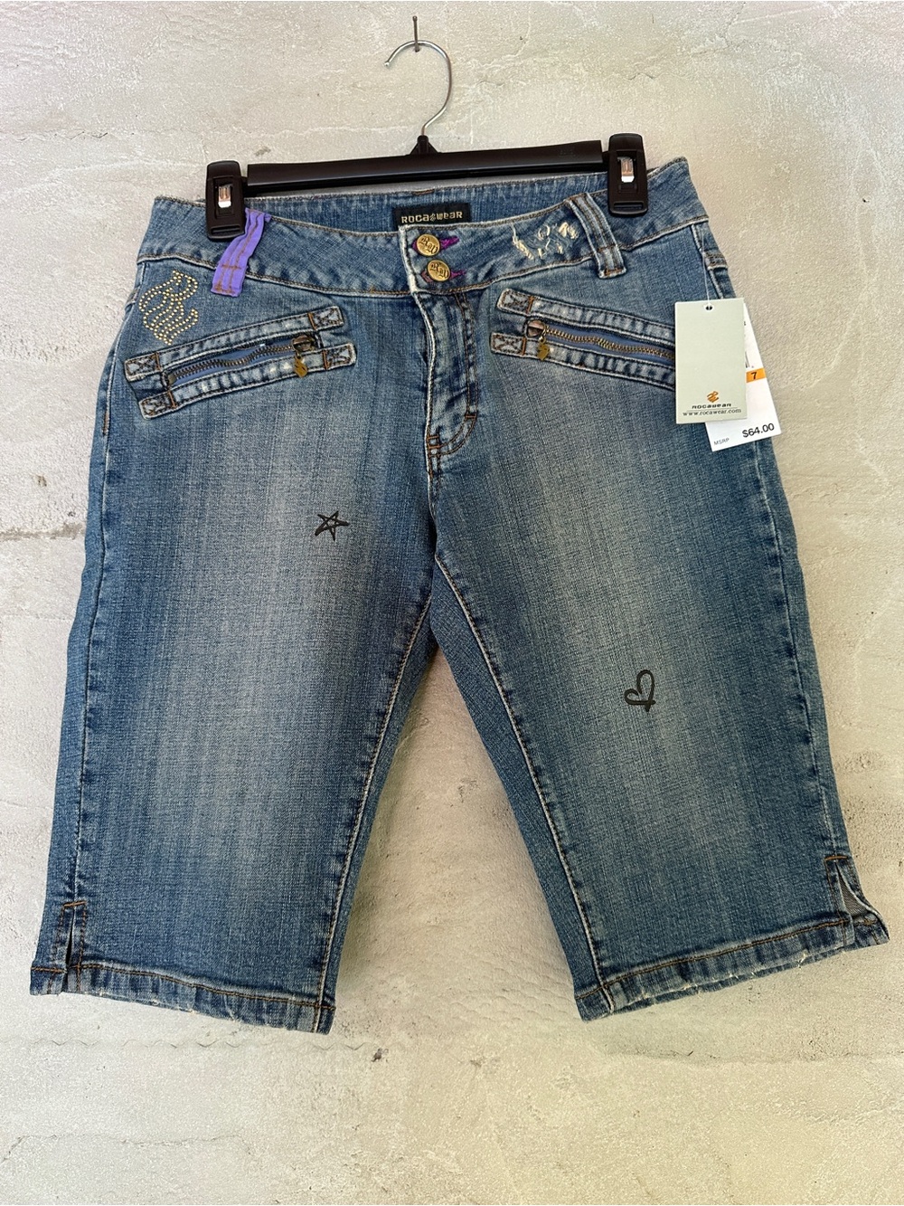 Rocawear Y2K Denim Bermuda Shorts Size 7 NWT 👖✨